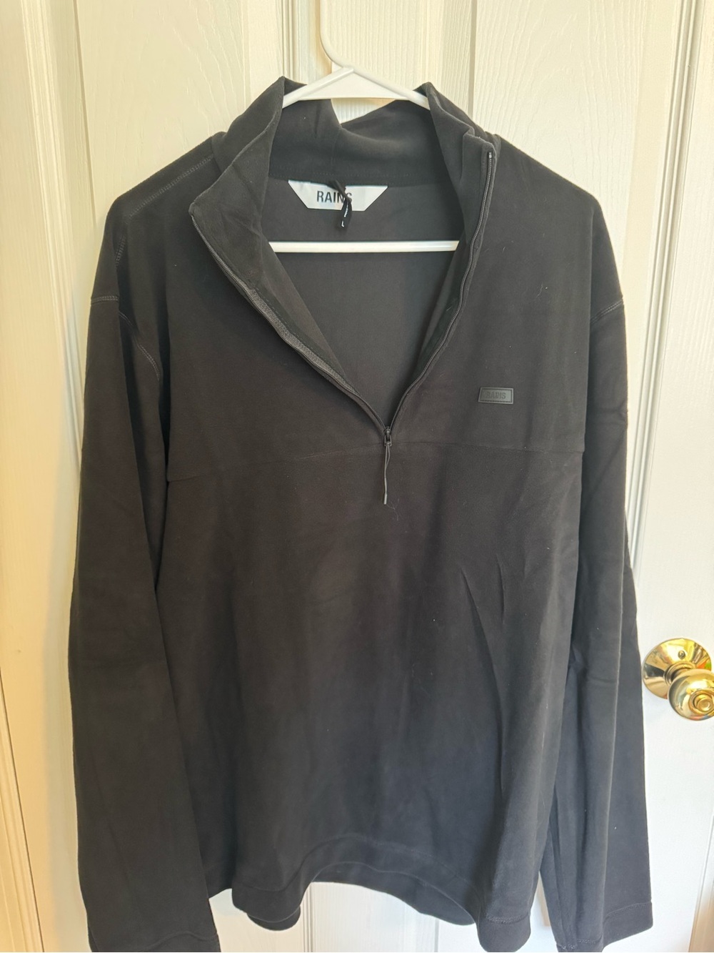 Rains Men's Large Black Half-Zip Pullover Jacket
